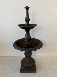 Vintage Cast Iron Two-Tier Garden Fountain