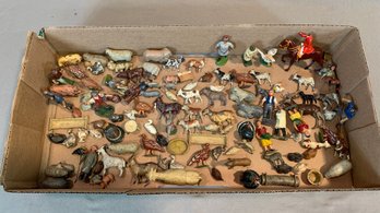 Collection Of 110 Vintage Lead Farm Figures & Animals, Made In France, Britains & Others