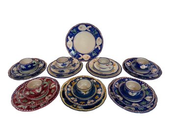 33-piece Solimene Vietri Italian Pottery