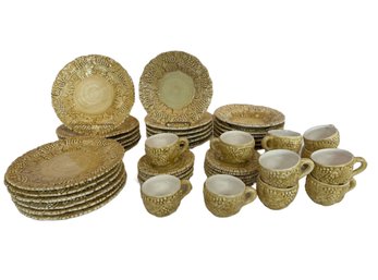 45 Pc. Service For 12 Deruta Perigrappa Italian Pottery Dinnerware