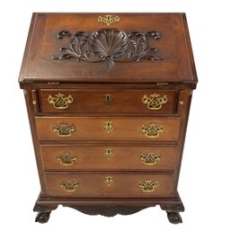 Antique Chippendale Style Mahogany Slant Front Desk