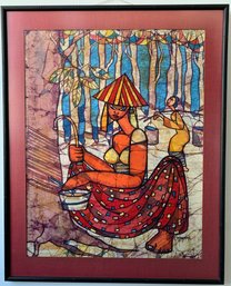 Kheng Wah Yong (Malaysian, B. 1945)  Batik Painting, Two Women At Work