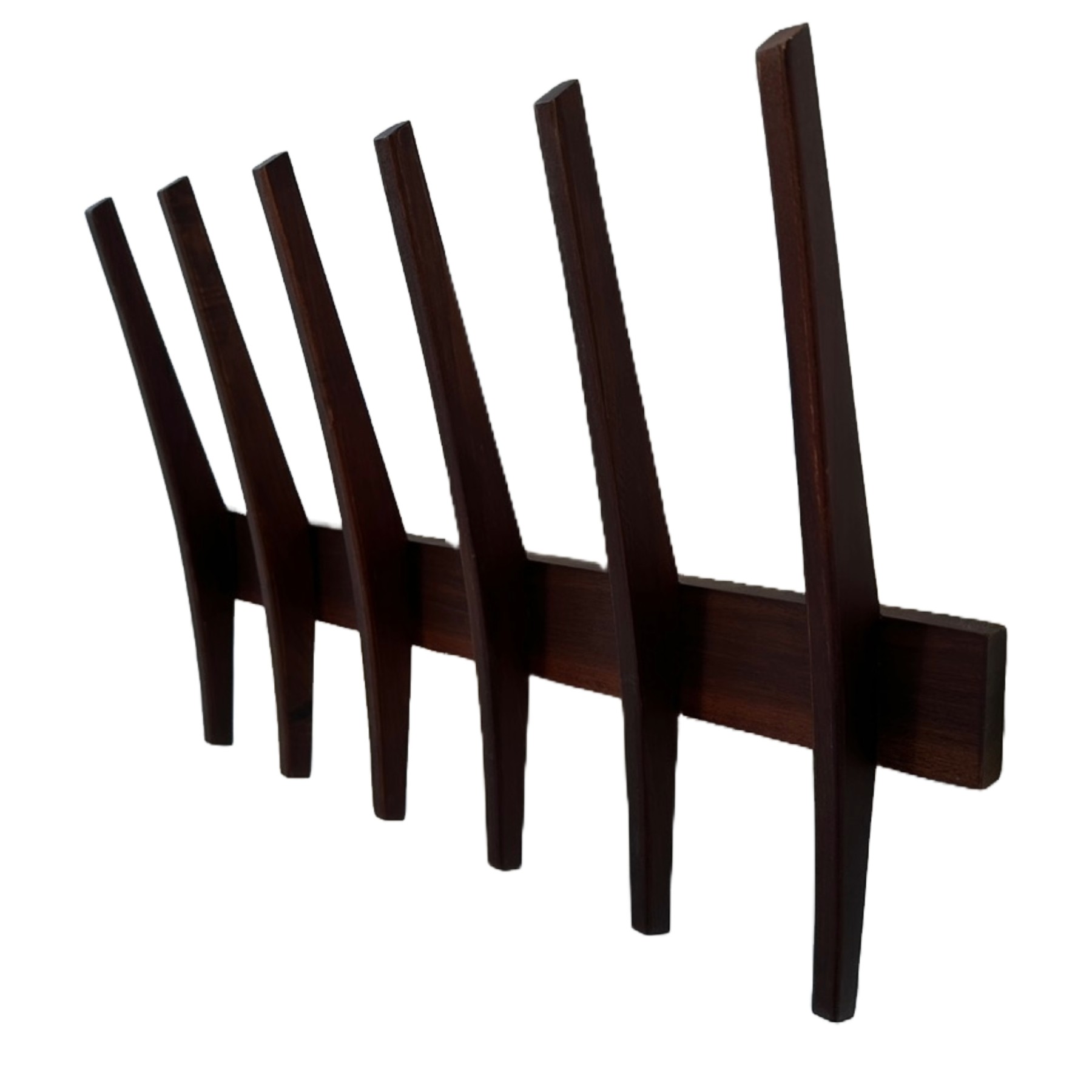 Rejuvenation Fin Inspired Walnut Coat Rack Designed By Brandon