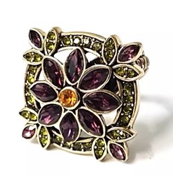 New Heidi Daus Multi Color Gemstone Ring - Size 7