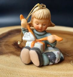 A Berta Hummel Christmas Ornament Little Gift Wrapper Gobel Ornament 1997