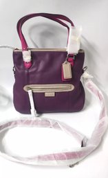 NWT COACH Daisy Spectator Leather Emma Purple Tote Bag Authentic