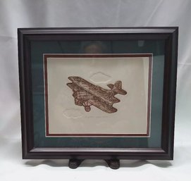 David Olson Bi Plane Sepia Etching Framed & Numbered * Militaria*