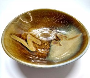 Pottery Bowl Handmade Red Clay Signed