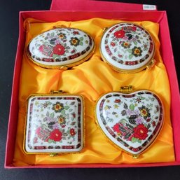 Porcelain Trinket Boxes Pill Boxes Set Of 4