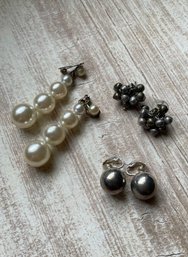 Faux Pearl And Beaded Earrings