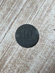 1918 Germany 10 Pfennig Coin