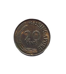 1982 Singapore 20 Cents Coin