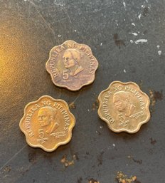 5 Cent Coins From Philippines, 3 Count