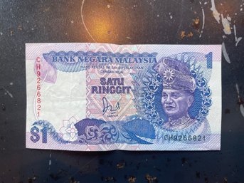 Bank Note Of Malaysia 1 One Dollar Bill