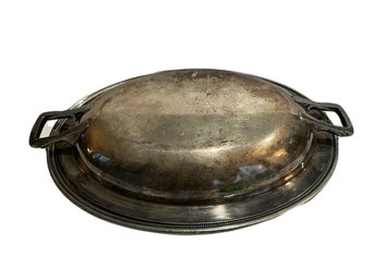 Silver Plate Marked 0895 Serving Bowl With Lid