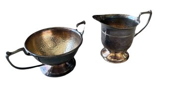 Silver Plate Cream And Sugar Set 5080
