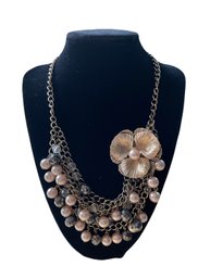 Bold Statement Necklace With Flower Accent