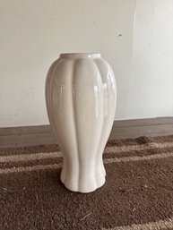 Large Vintage Floral Vase Off White Decor