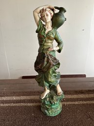 Statue Lady Metal Sculpture Decor Woman