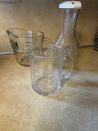 Measure Glass Cups And Dressing Container