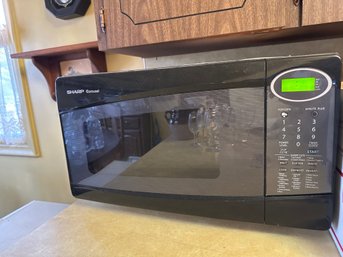 Microwave Sharp Carousel Black Appliance