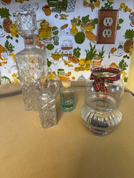 Glassware Lot Bottles Empty Liquor Bottle