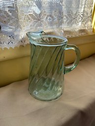 Glass Pitcher Mint Green Serve Ware