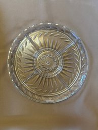 Clear Glass Divided Serving Dish Round