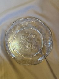 Glass Round Platter Floral Plater