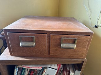 Card Catalog Two Drawer Wood With Recipes