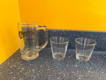 Cheers Beer Mug And Drinking Glasses