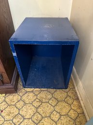 Blue Wood Shelf Box Storage Cube