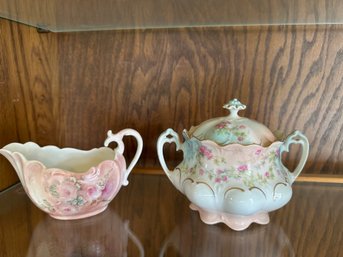 Creamer And Sugar Set M. Z. Austria Pink
