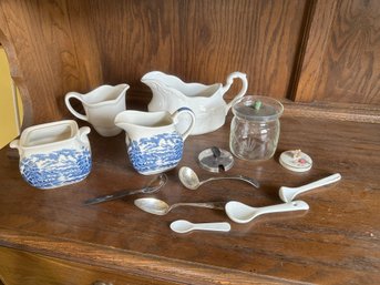 Serve Ware Lot Creamer Gravy Boat Spoons