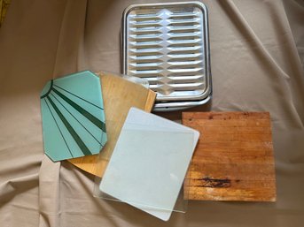 Cutting Board Lot Wood And Glass Kitchen