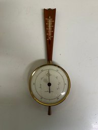 Barometer Wood And Brass Bango Style