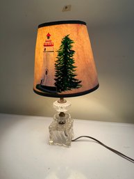 Table Lamp Glass Crystal Lighthouse Shade