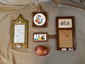 Kitchen Wall Decor Cork Board Trivet Wood