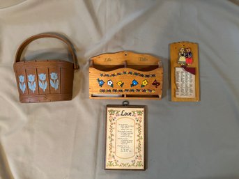 Wood Wall Kitchen Decor Plastic Wall Basket