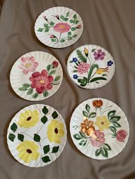Plate Lot Blue Ridge Dishes Yellow Flowers