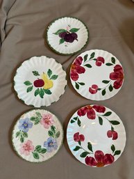 Dish Lot Plates Blue Ridge Painted Flower Dishes