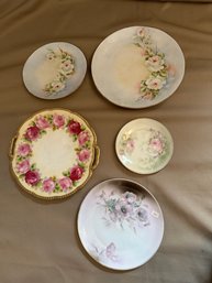 Dish Lot And Plates Round Platter China Floral