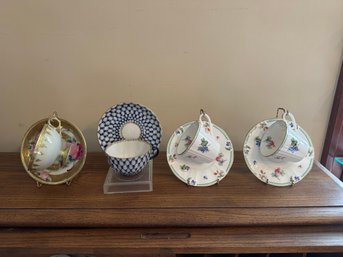 Beautiful Teacup Lot Of Four Cups And Saucers