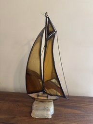 Brass Sailboat Vintage Sculpture Boat Decor