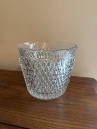 Diamond Point Clear Glass Ice Bucket