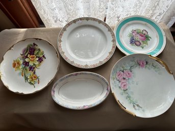 Dish Lot Platters Serving Ware Floral Plates