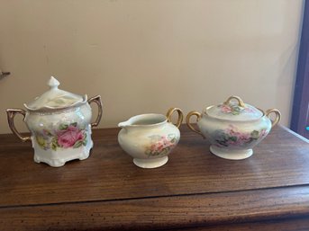 Sugar Bowl Floral Dishes Creamer Serve Ware