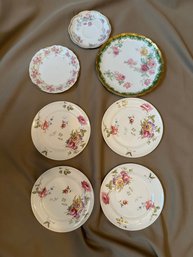 Plate Lot Limoges Floral Mixed Patterns Dishes