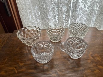 Glassware Mixed Patterns Dish And Bowls Creamer