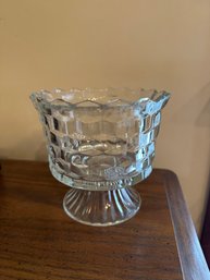 Glass Fostoria American Clear Cubist Trifle Dish